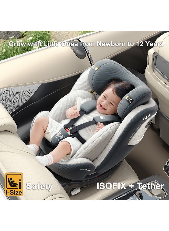 Heekin 360 Swivel i-Size Baby Car Seat with ISOFIX, for Newborn to 12 Years Old (40-150cm), Group 0+/1/2/3, Rear Facing with 5 Recline Positions - Image 2